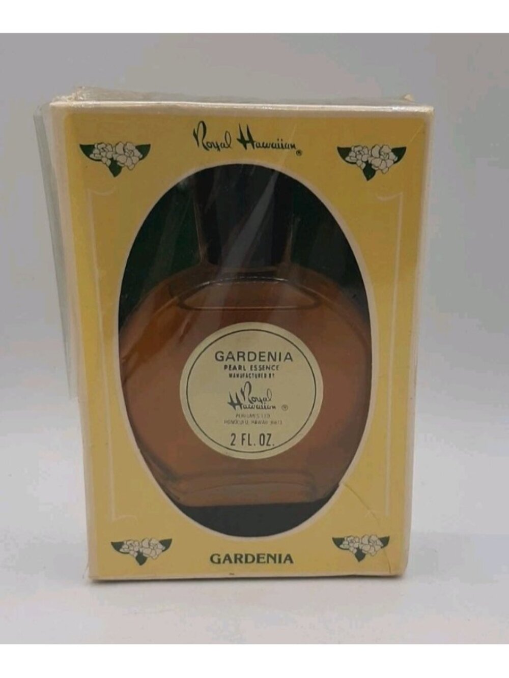 Vtg Royal Hawaiian Gardenia Pearl Essense Perfume New Old Stock Boxed 2 fl oz